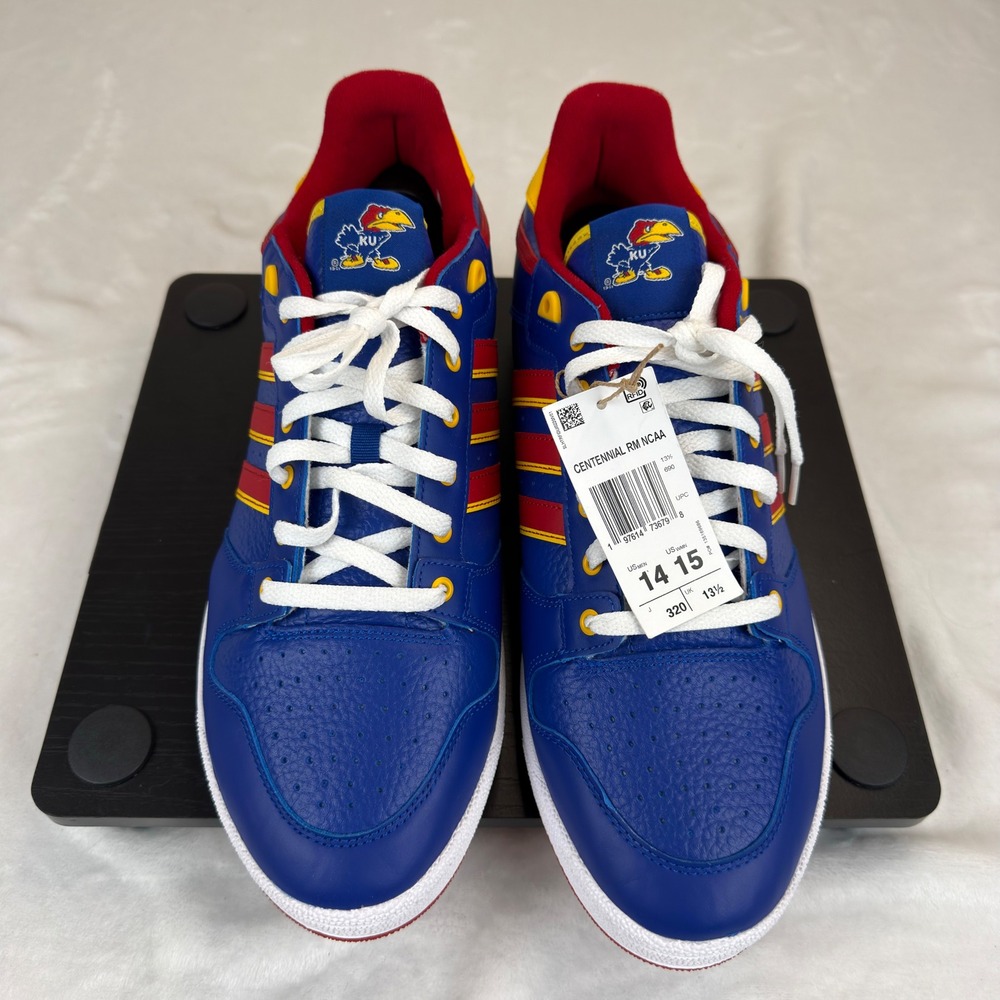Adidas Centennial RM NCAA Kansas Jayhawks Blue Red Yellow IH5362 Mens 14 New - Picture 3 of 8